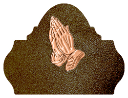 DARAY L 516 CP SH BR Copper Praying Hands Shimmer Brown Background